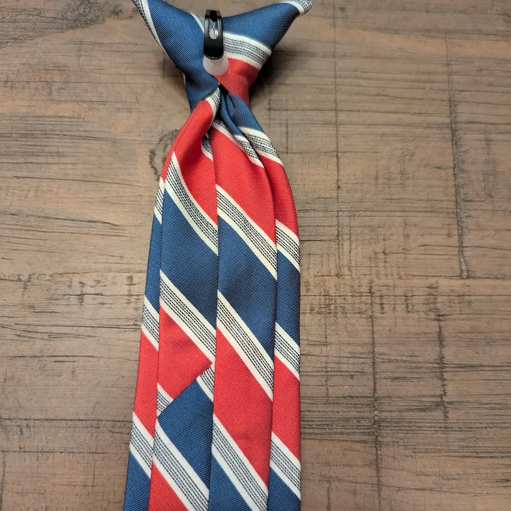 Striped Red and Blue Boys Preppy Tie